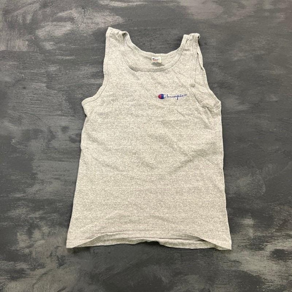 Vintage Champion Tank Top Shirt Mens Medium Gray 1980s USA